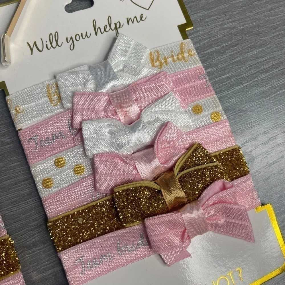 Bride Gold Headpiece and 12 pc Bridal Hair Ties